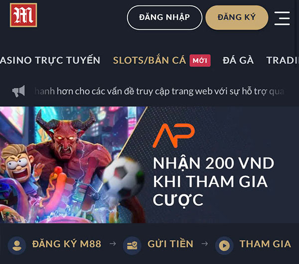 Gửi tiền M88